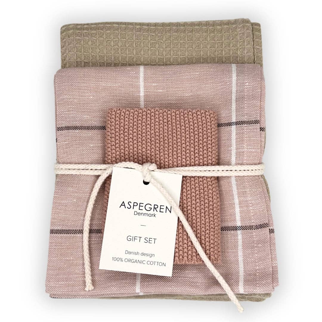 Aspegren Geschenkset Küchentextilien – Root Beer, Latte & Khaki