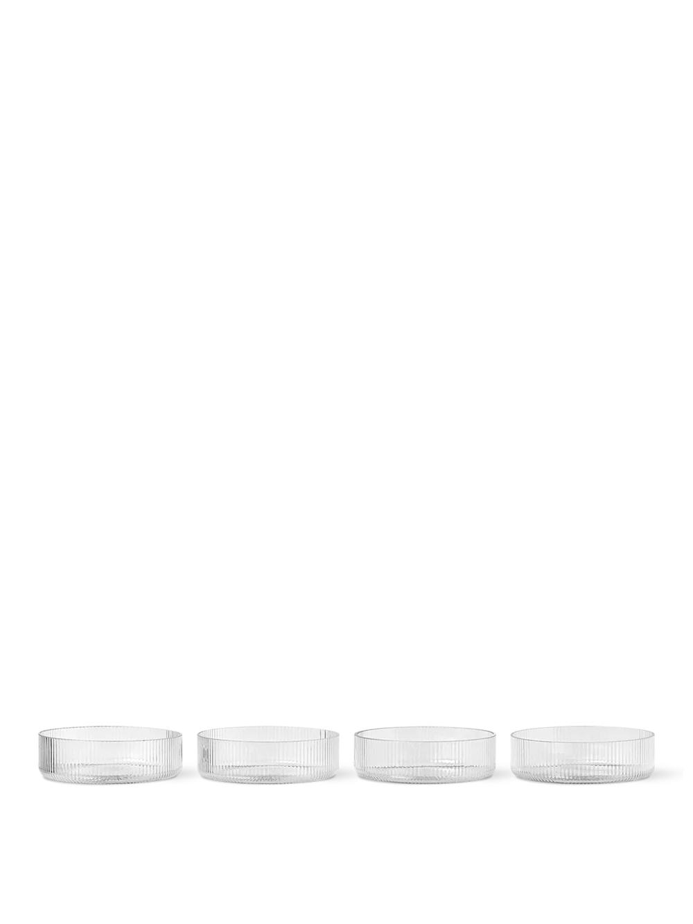 Ferm Living Ripple Servierschalen – 4er Set Clear