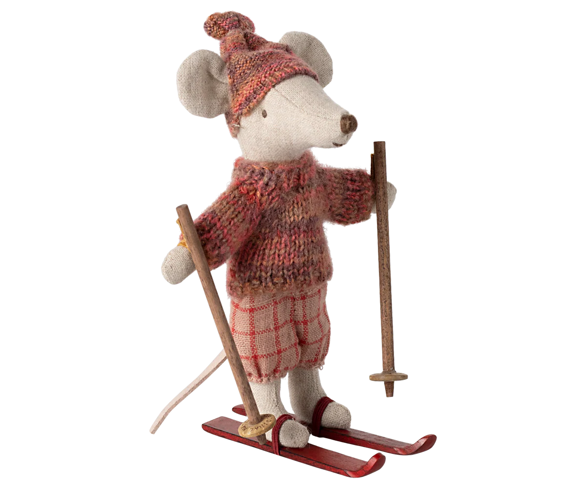 Maileg - Wintermaus mit Skiset, Große Schwester - Rose