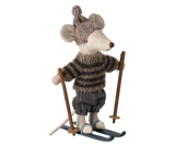 Maileg - Wintermaus mit Skiset, Großer Bruder - Grau