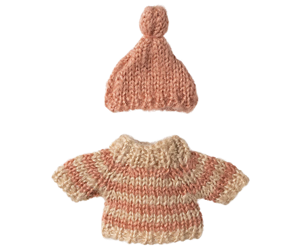 Maileg - Strickpullover und Mütze, Große Schwester Maus