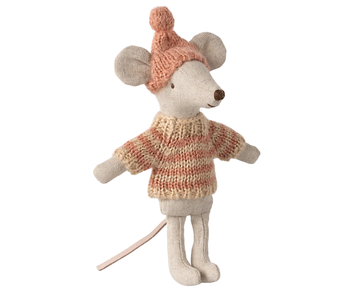 Maileg - Strickpullover und Mütze, Große Schwester Maus