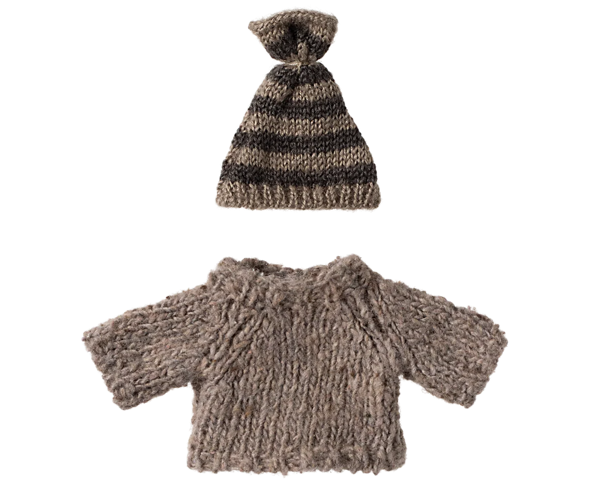 Maileg - Strickpullover und Mütze, Großer Bruder Maus