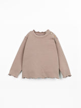 PLAY UP Jersey Sweatshirt mit angerauter Innenseite – Light Brown