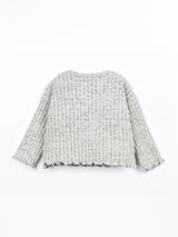 PLAY UP Strickpullover mit Schulteröffnung – Heather Gray