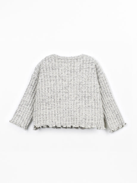 PLAY UP Strickpullover mit Schulteröffnung – Heather Gray