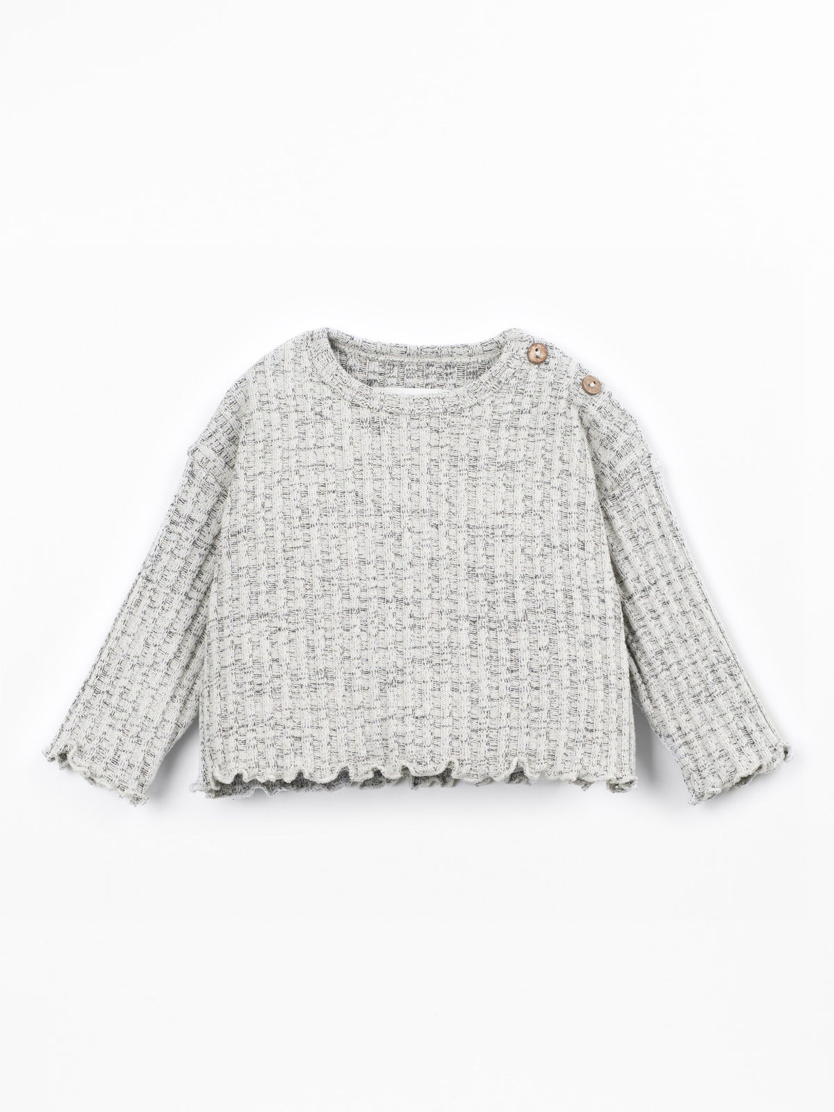 PLAY UP Strickpullover mit Schulteröffnung – Heather Gray
