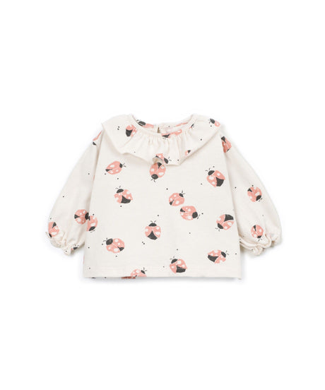 PLAY UP Langarmshirt mit Marienkäfer-Print – Beige