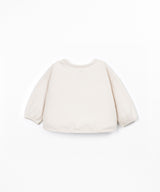 PLAY UP Jersey Langarmshirt mit Schulteröffnung – Beige