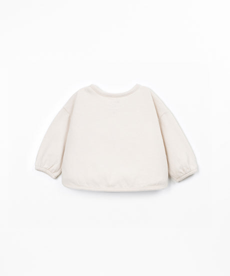 PLAY UP Jersey Langarmshirt mit Schulteröffnung – Beige