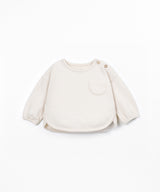 PLAY UP Jersey Langarmshirt mit Schulteröffnung – Beige