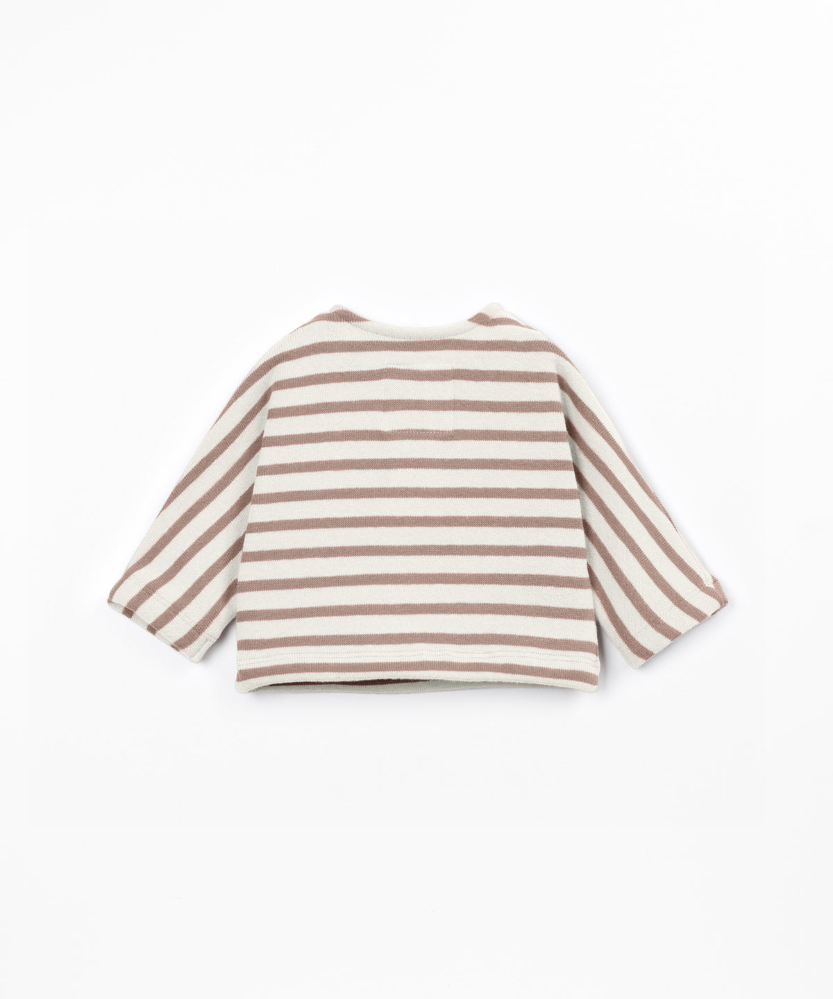 PLAY UP Strickpullover mit Streifen und angerauter Innenseite – Light Brown