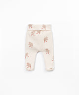 PLAY UP Rippstrick-Leggings mit Küken-Print – Beige