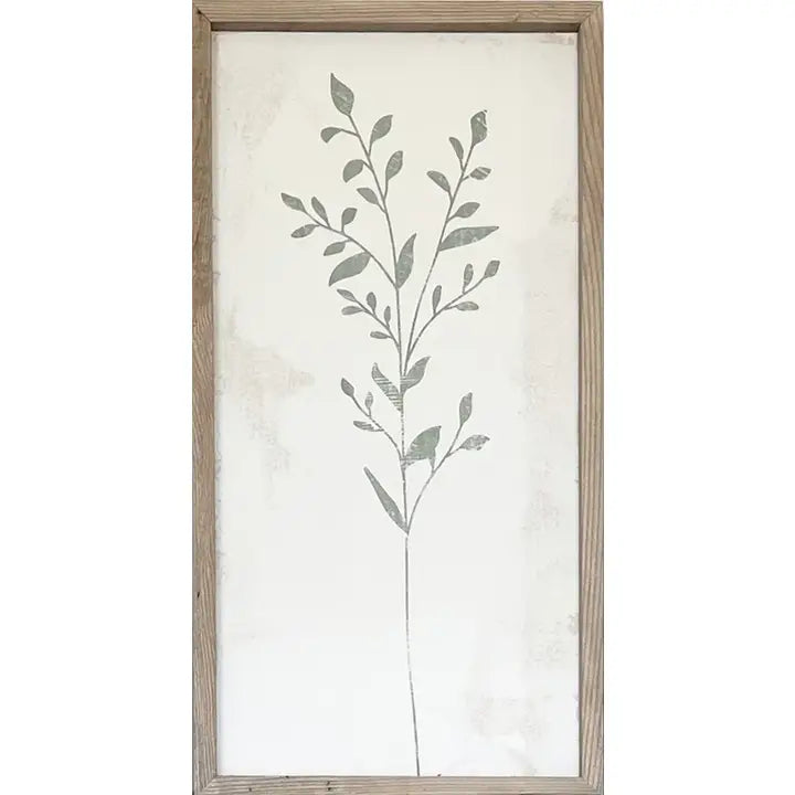 Blumen auf Leinen mit Holzrahmen