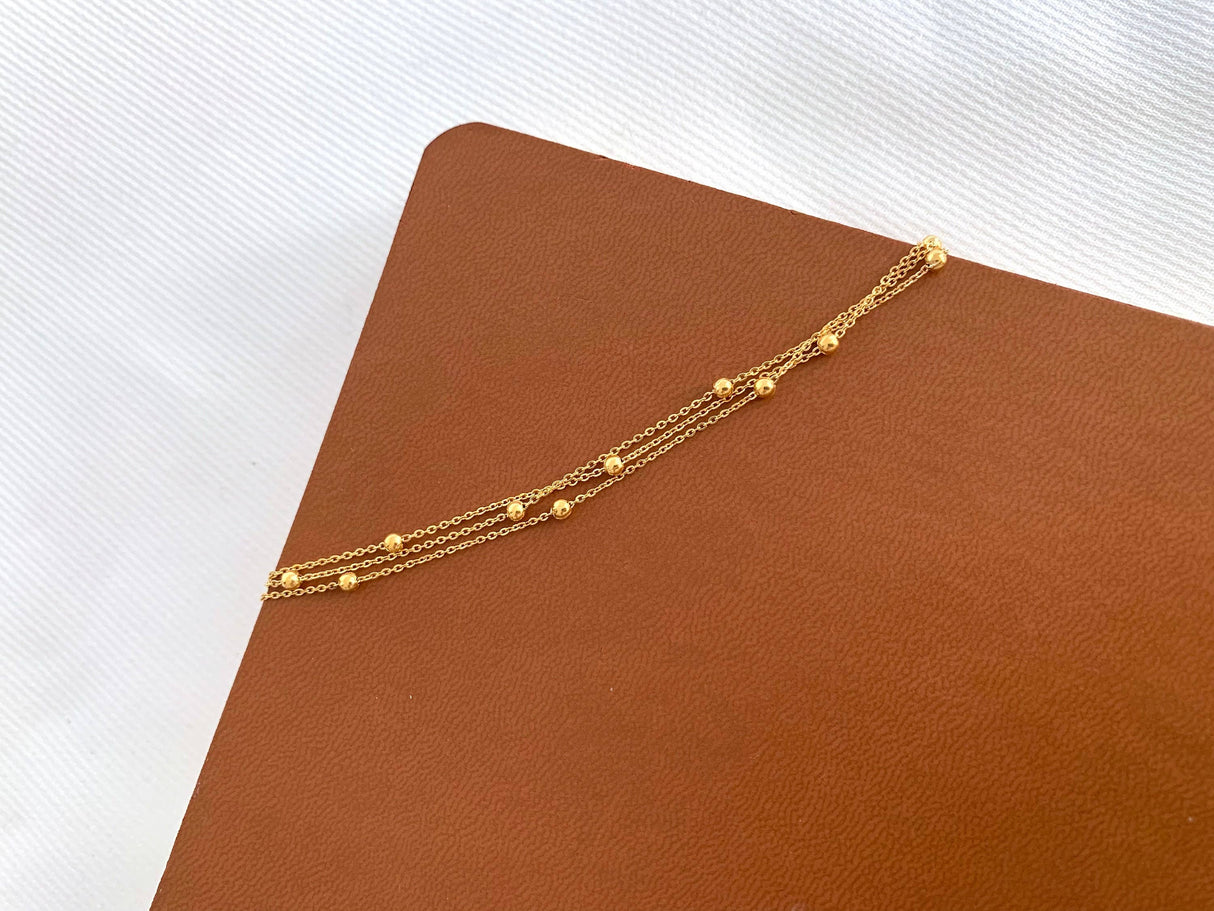 Victoire Collection Feines Multiketten-Armband – Gold