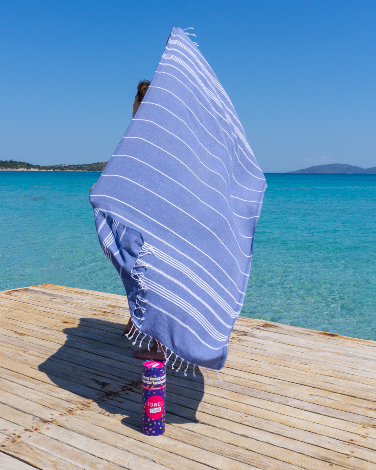 IPANEMA Strandtuch, Hammamtuch mit Geschenkbox – Dunkelblau