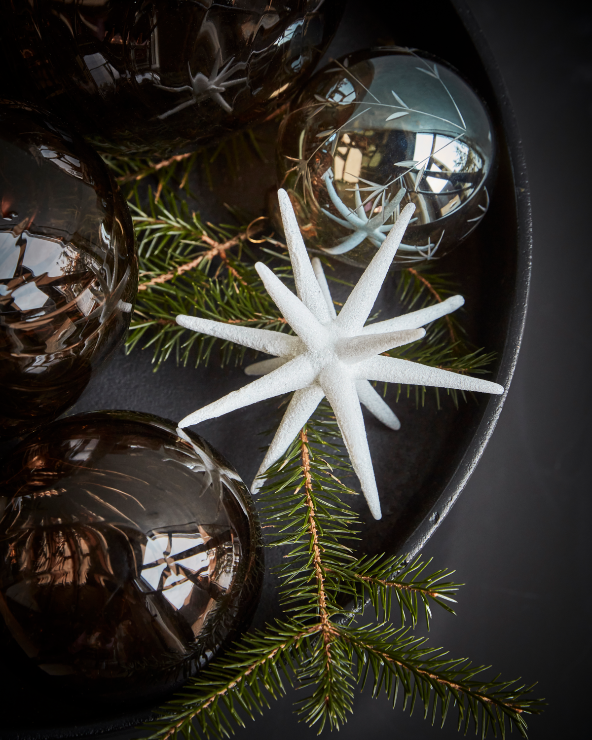 House Doctor - Weihnachtsschmuck, HDSpike, Weiss mit funkeln