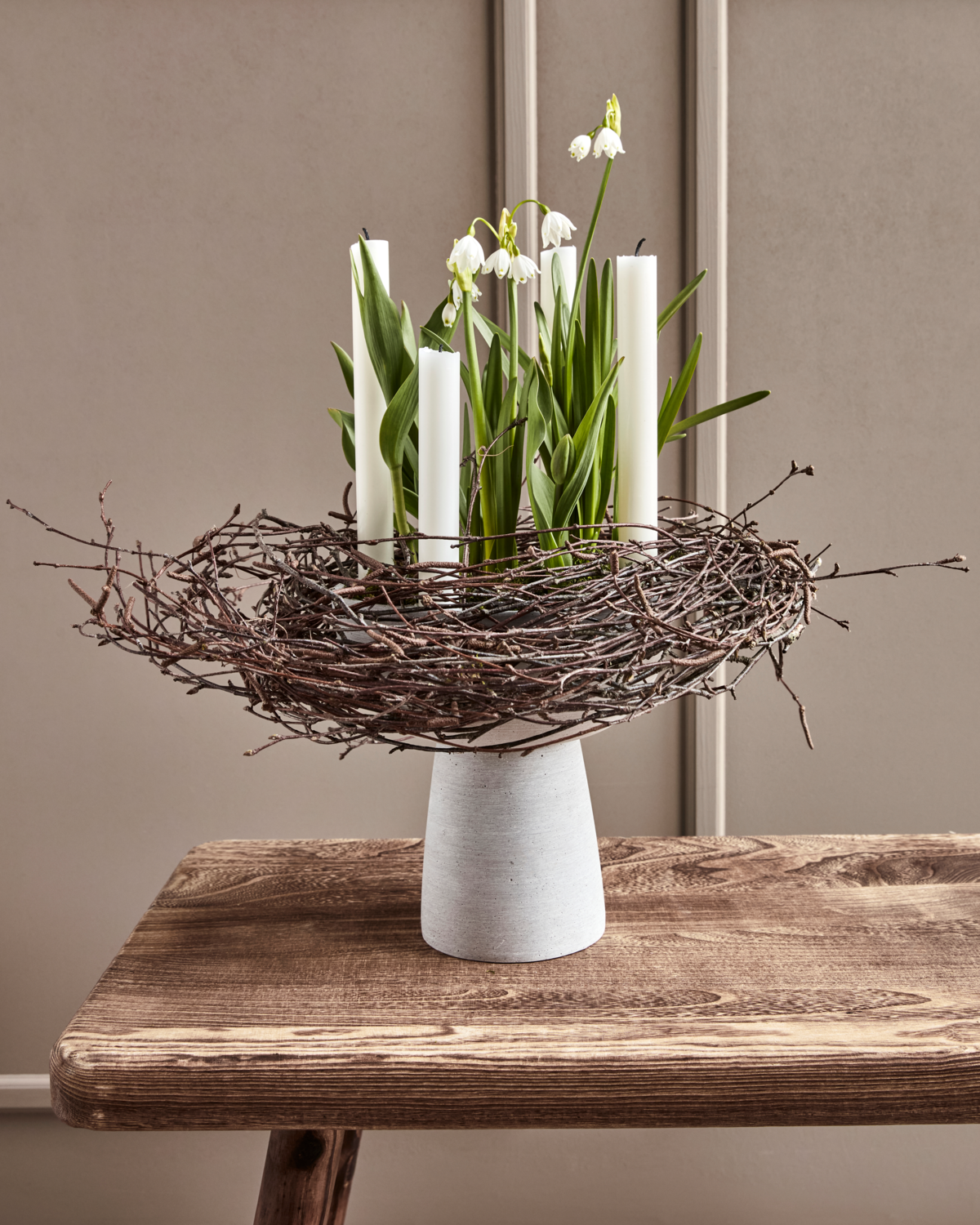 House Doctor -  Kerzenständer, HDMarb, Grau