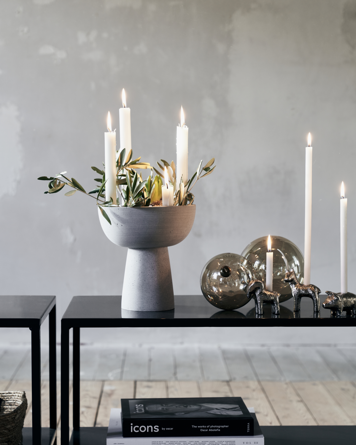 House Doctor -  Kerzenständer, HDMarb, Grau