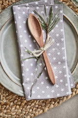 Serviette natur mit weissen Sternen 50 Stück