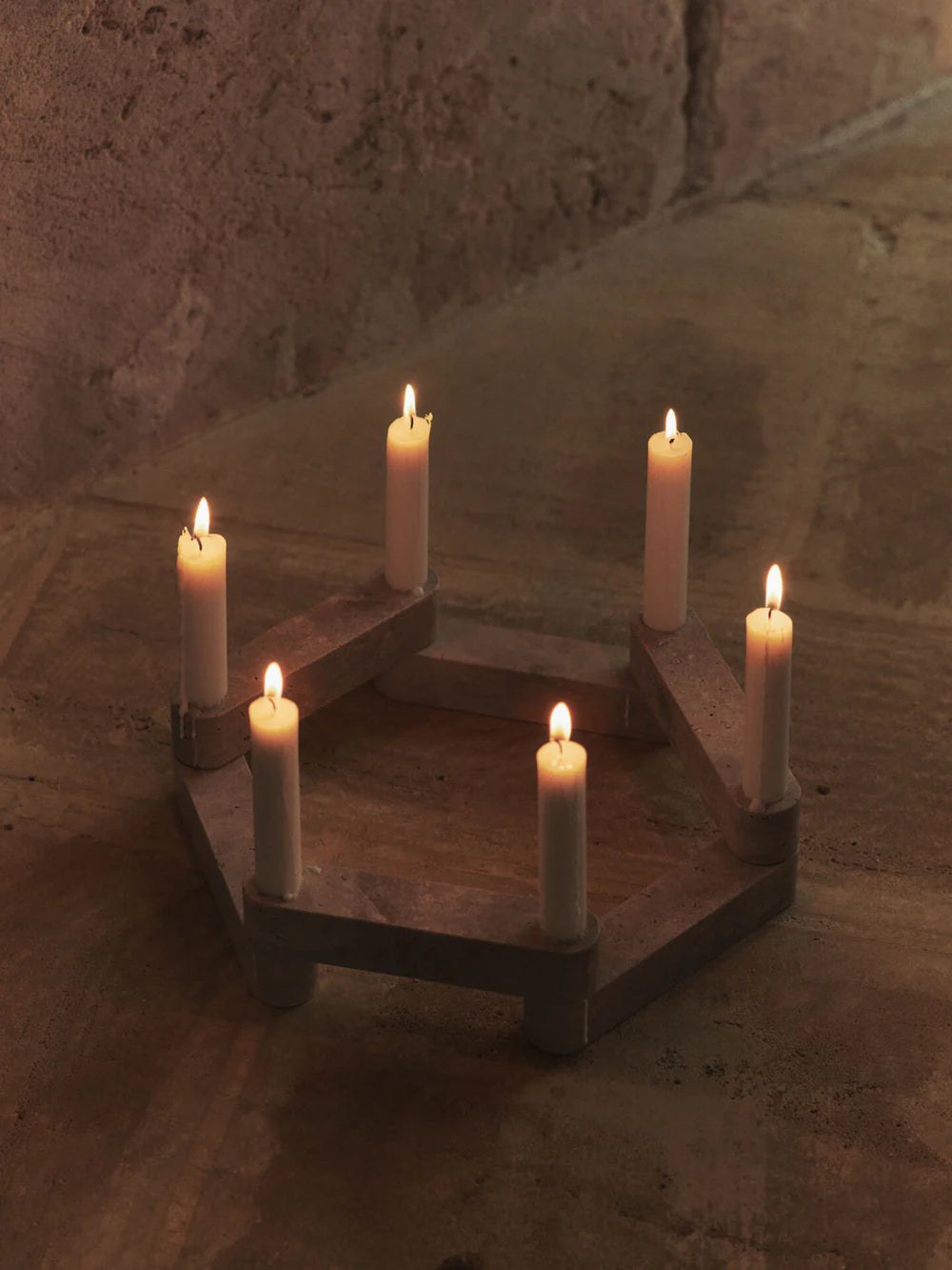 Fermliving - Newel Modular Candle Holder - Set of 6 - Travertin