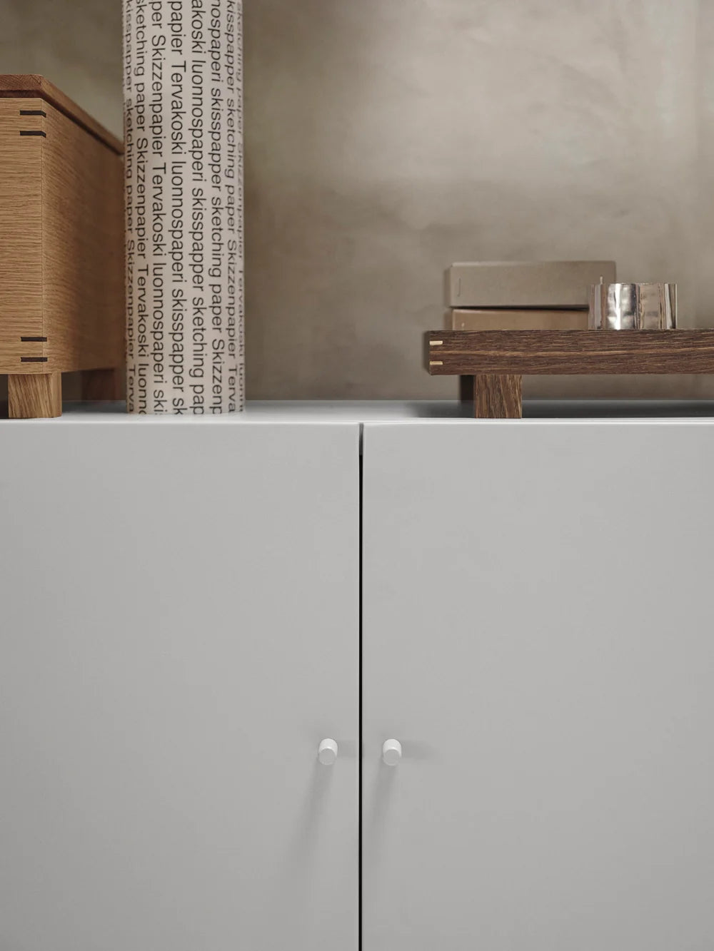 Bookshelf with hooks