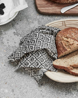 House Doctor - Stoff Servietten Join black/off-white