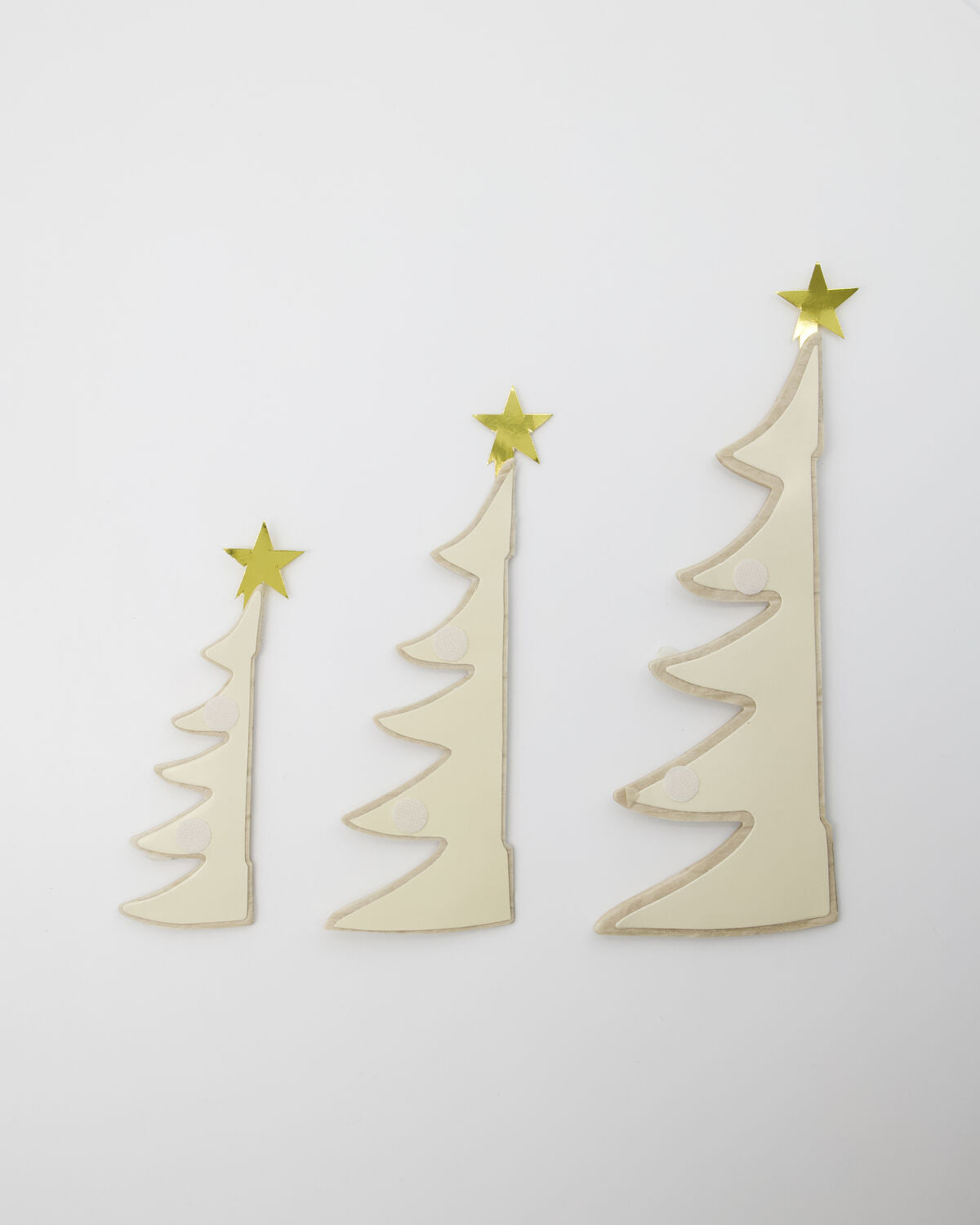House Doctor HDTree Weihnachtsbäume – Elfenbein/Schwarz, 3er-Set