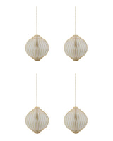 House Doctor HDAlsta Weihnachtsschmuck – Off-White/Gold, 4er-Set