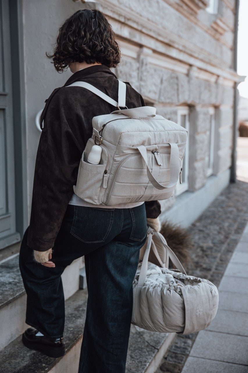 Sebra Wickeltasche mit Wickelunterlage – Morning Beige Melange
