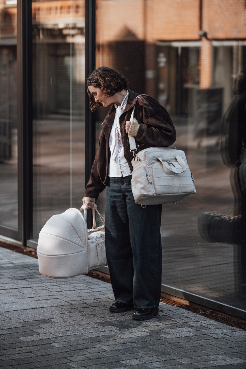 Sebra Wickeltasche mit Wickelunterlage – Morning Beige Melange