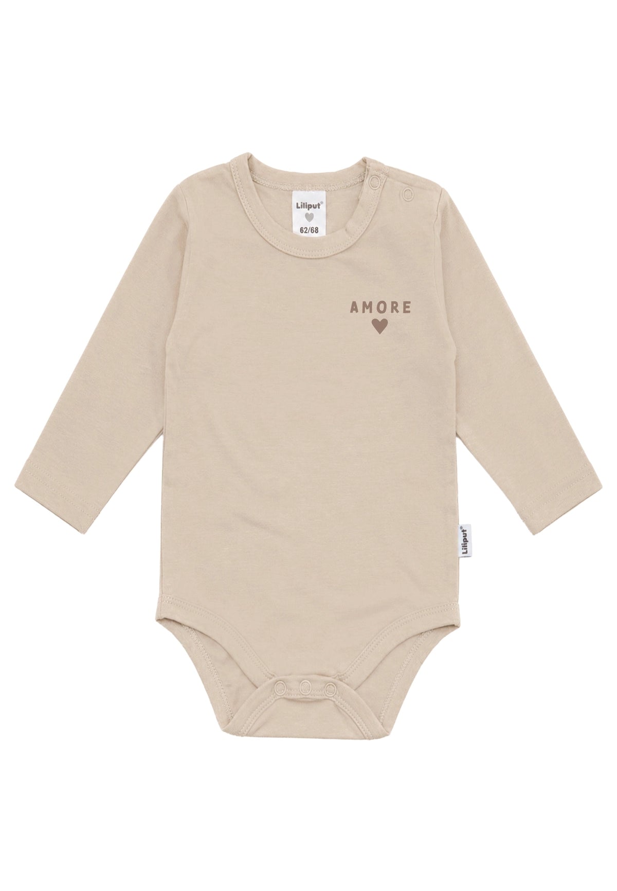 Liliput Langarm-Shirtbody „Amore“ – Beige - 62/68