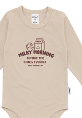 Liliput Langarm-Shirtbody „Milky Morning“ – Beige - 62/68