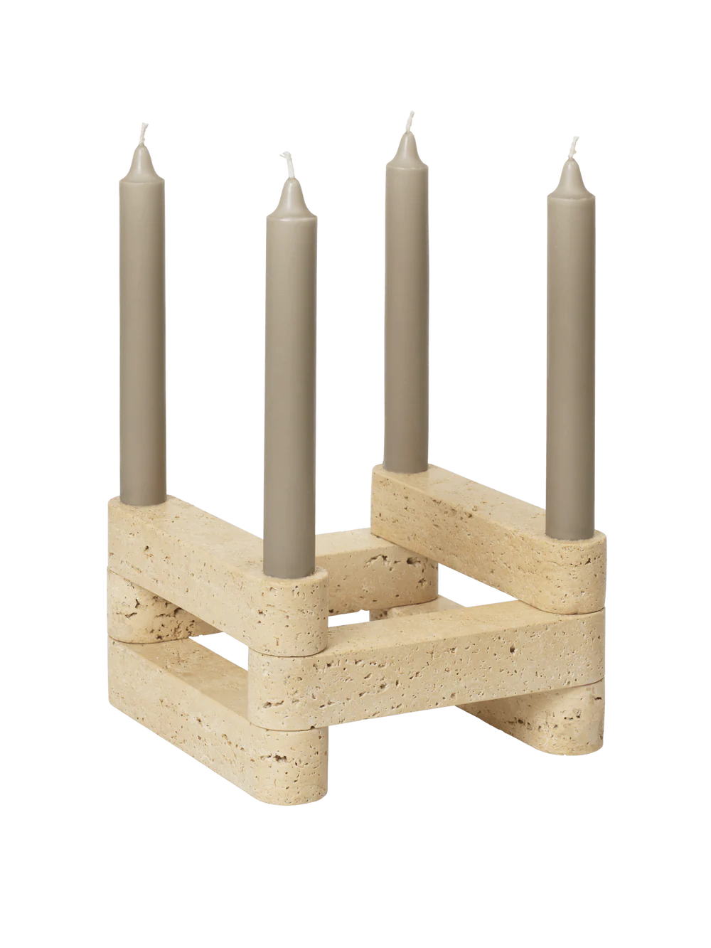 Fermliving - Newel Modular Candle Holder - Set of 6 - Travertin