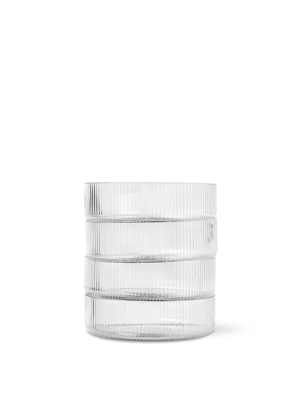 Ferm Living Ripple Servierschalen – 4er Set Clear