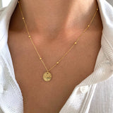 Victoire Collection Halskette mit rundem Anhänger – Edelstahl