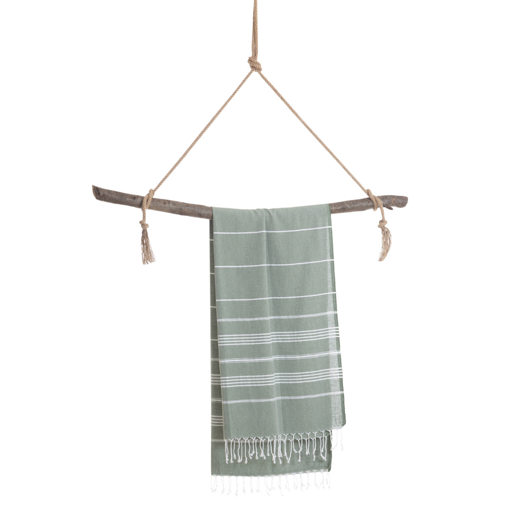 IPANEMA Strandtuch, Hamamtuch mit Geschenkverpackung, Khaki/Grün