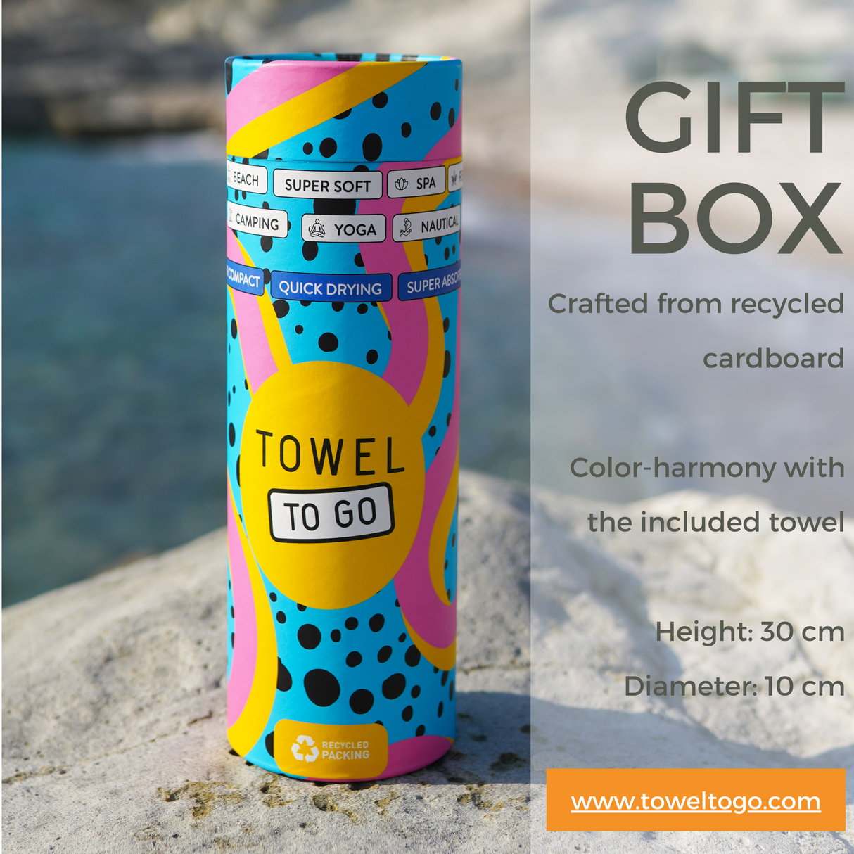 BALI Strandtuch, Hamamtuch in Geschenkbox, königlich/orange
