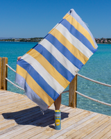 PALERMO Strand-Hamam-Handtuch mit Geschenkbox / Blau - Gelb