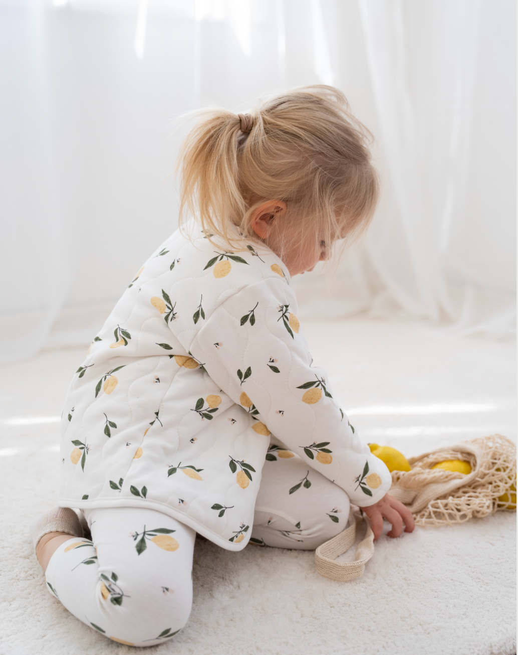 3-teiliges Kinderset Little Lemon – Jacke, Shirt & Leggings