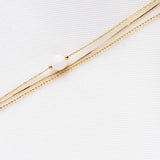 Victoire Collection Dreifach-Armband mit weißem Achat – Gold