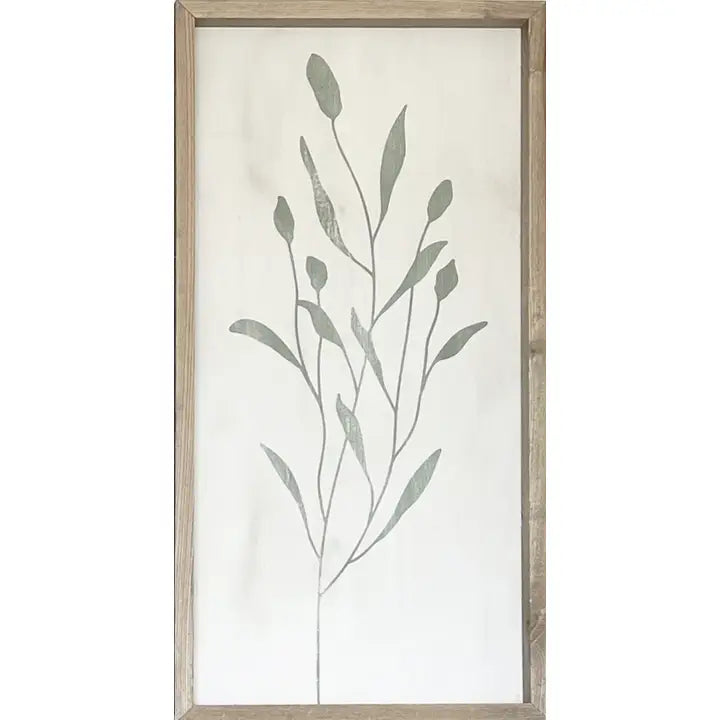Blumen auf Leinen mit Holzrahmen
