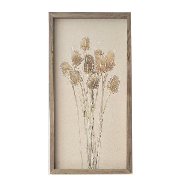 Blumenbilder auf Leinen mit Holzrahmen
