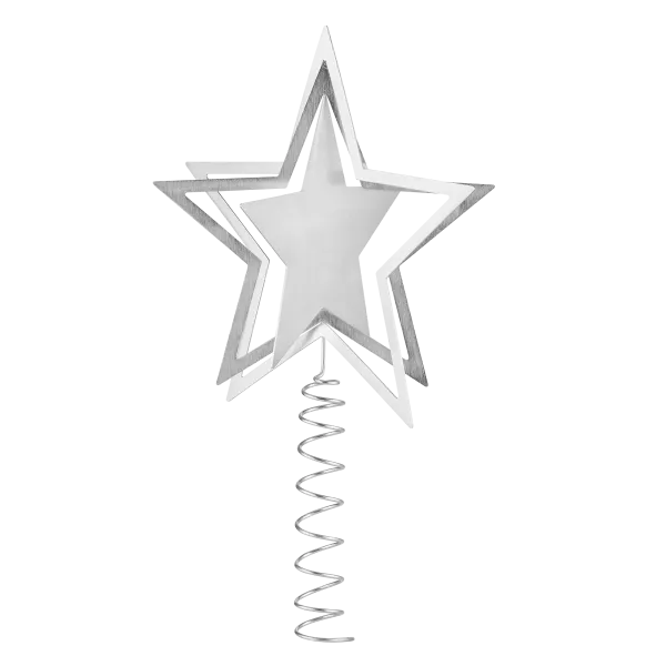 Blomus KITAI Weihnachtsbaumspitze Stern – Silber – Größe L