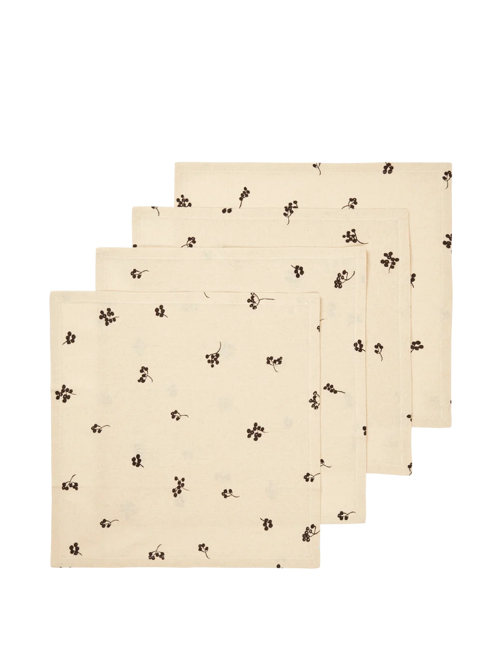 Ferm Living Baies Servietten – 4er Set Natural/Dark Chocolate