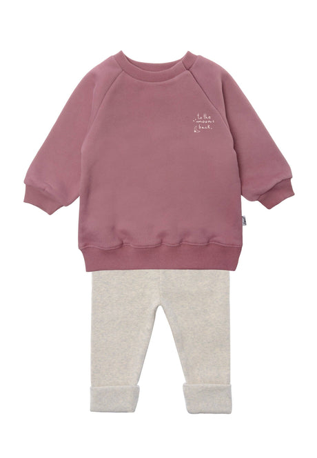 Set mit Sweatshirt in rosenholz und Leggings "to the moon"