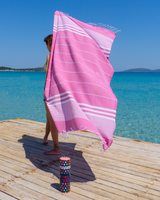 MALIBU Strandtuch, Hamamtuch mit Geschenkverpackung, Rosa
