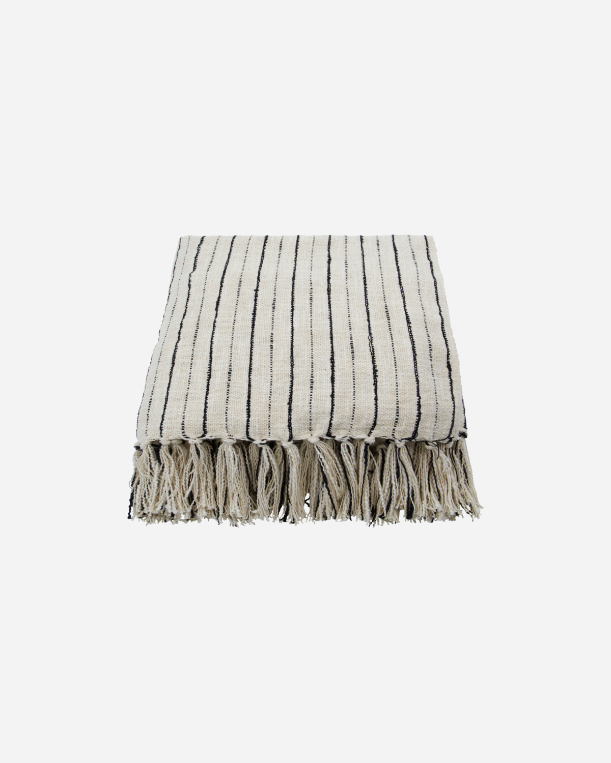 House Doctor - Decke HDLines, Schwarz/Off-White – 180 x 130 cm