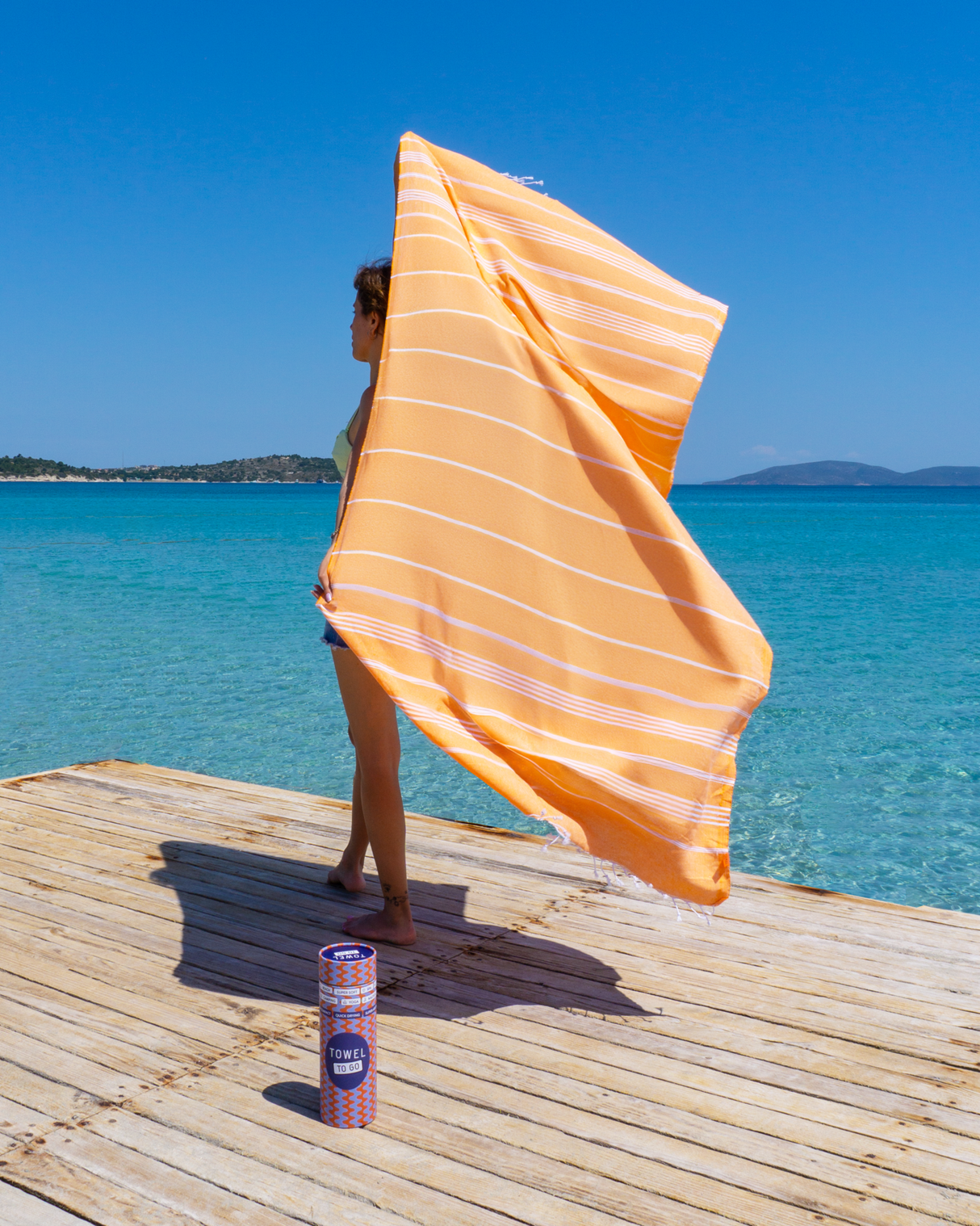IPANEMA Strandtuch, Hamamtuch mit Geschenkverpackung, Orange