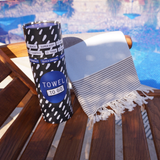 PALERMO Beach Hamamtuch mit Geschenkkarton/Blau-Schwarz